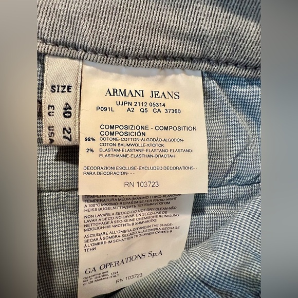 AJ Armani Jeans Gray Stretch Denim Skinny Cargo Pants Size 27 w/ Zipper Pockets - Picture 6 of 16